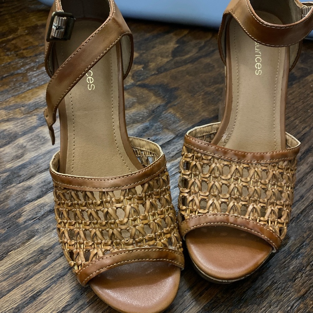 Maurices Brown Sandals with Intricate Design